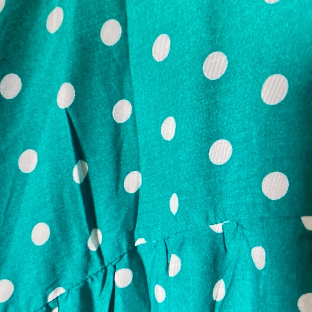 MISSLOOK Teal Polka Dot Peplum Tunic - Picture 4 of 5